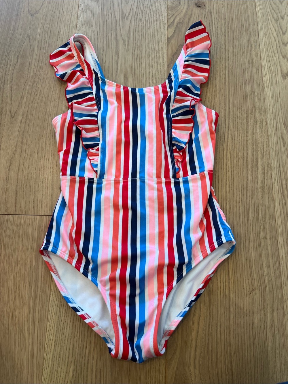 Cat & Jack Multicolor Striped Ruffle One-Piece Swimsuit